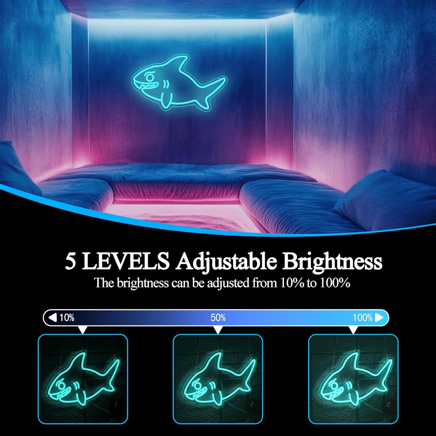 Shark Neon Sign USB Dimmable L - Marine Zoo 评论和价格