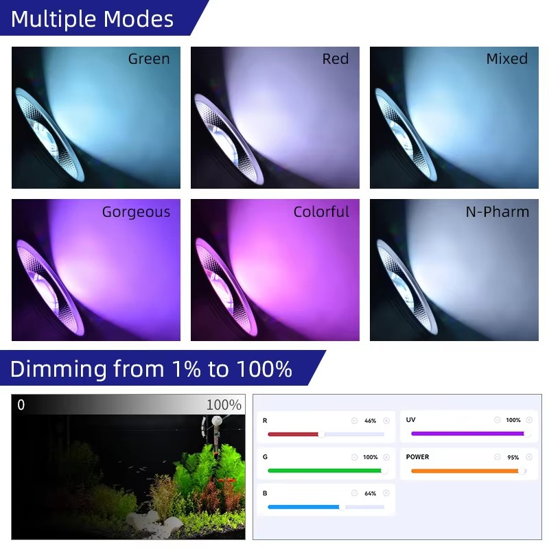 WEEK AQUA T140Pro RGB+UVa Full - Marine Aquarium Led Lights 评论和价格